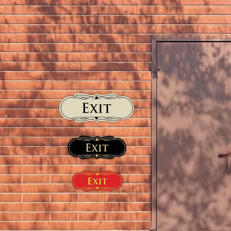 All Quality Designer EXIT Sign - Black/Gold - Medium (2 Pack) - Image 4