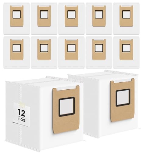 Leemone 12 Pack E25 E28 Dust Bags Compatible with eufy Omni Robot Vacuum E25 E28, 4 Layer Filtration System with Activated Carbon Fabric - Image 1