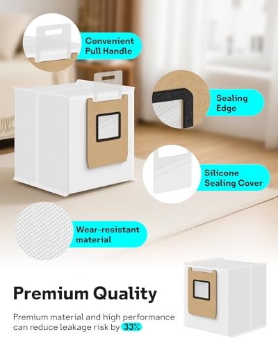 Leemone 12 Pack E25 E28 Dust Bags Compatible with eufy Omni Robot Vacuum E25 E28, 4 Layer Filtration System with Activated Carbon Fabric - Image 3