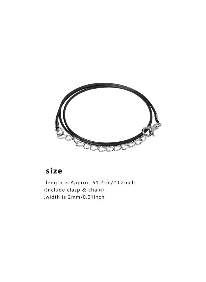 GGOOT 30 PCS Black Necklace Cord with Lobster Clasp Waxed Necklace String Cord Pendant Bulk Necklace Cords Chain for Bracelet Jewelry Making - Image 2