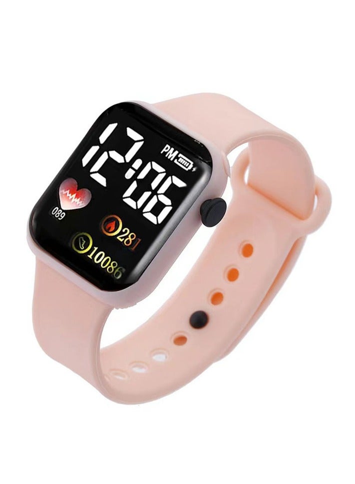 New Small Square Student Sports Watch LED Electronic Smart Electronic Watch Pink - Image 1
