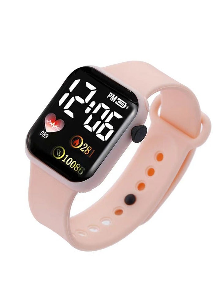 New Small Square Student Sports Watch LED Electronic Smart Electronic Watch Pink - Image 5