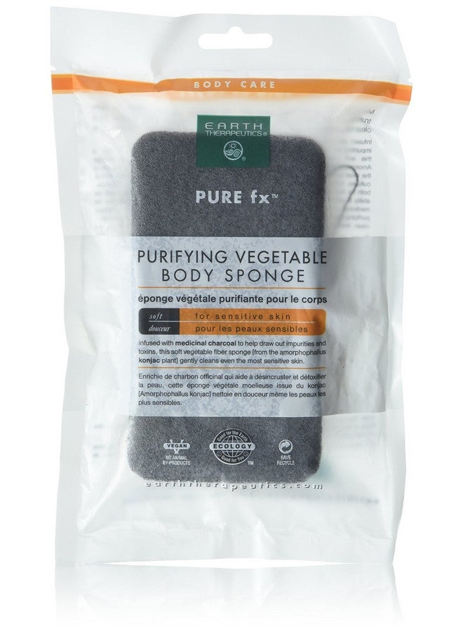 Earth Therapeutics Purifying Vegetable Body Sponge Infused With Medicinal Charcoal New - Image 2