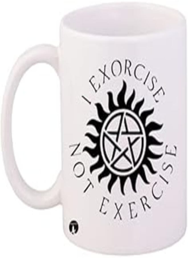 RYN - RYN PRINTED Design Supernatural Mug White Black 11ounce - Image 1