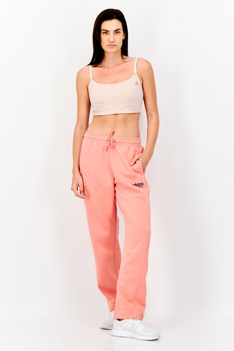 Adidas Women Sportswear Fit Drawstring Outdoor Sweatpants, Coral - Image 4