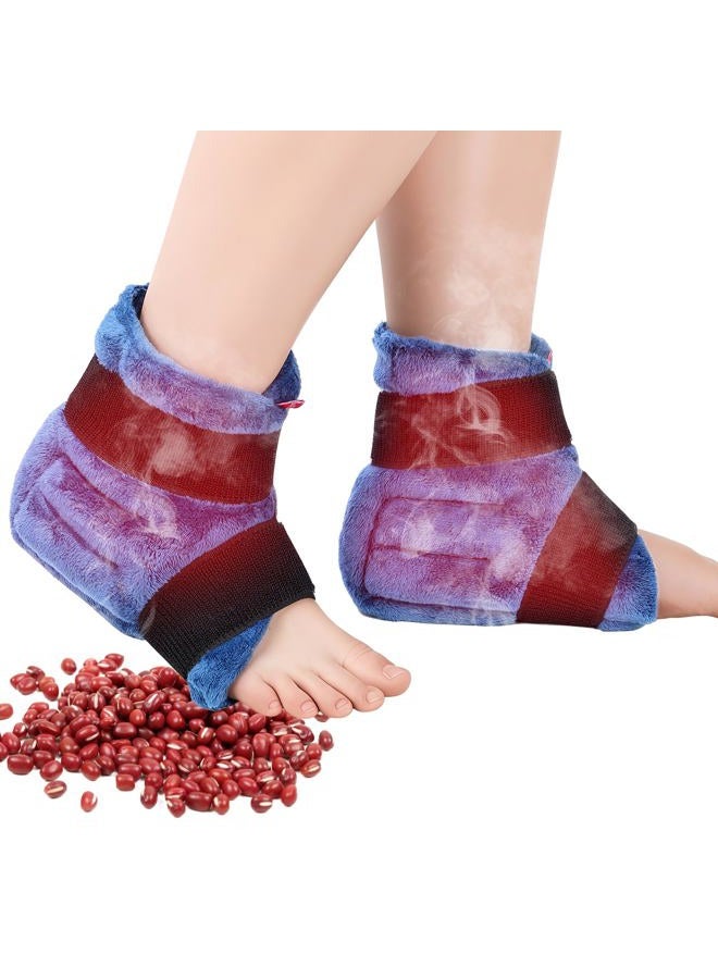 Comfytemp Microwavable Ankle Heating Pad, Feet Warmers for Plantar Fasciitis, Moist Heat Slippers for Achilles Tendinitis, Sprained Ankles, Swelling, Heel Spur, Hot Compress, Get Well Gift - Hand Wash - Image 1