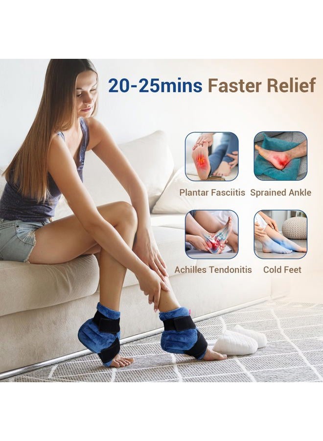 Comfytemp Microwavable Ankle Heating Pad, Feet Warmers for Plantar Fasciitis, Moist Heat Slippers for Achilles Tendinitis, Sprained Ankles, Swelling, Heel Spur, Hot Compress, Get Well Gift - Hand Wash - Image 3