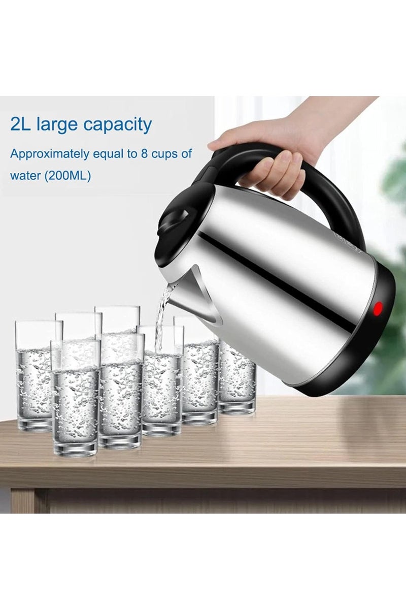 PRIMO PLUS Electric Kettle 1500 Watts 2 litres with Auto-Shut Off Stainless Steel Inner Body with Cool-Touch Handle and lid Swivel-BasePR501 - Image 5