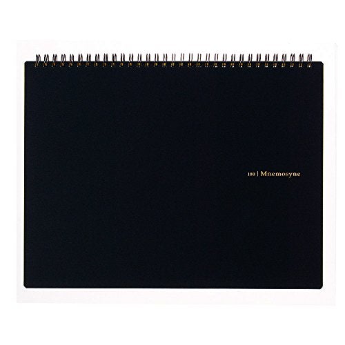 Maruman MNEMOSYNE Notebook 866 x 1169 Inches Horizontal A4 5mmsquared 70 Sheets N180A black