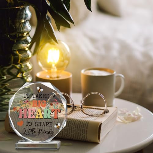 Perthlin Best Teacher Appreciation Gifts for Women Acrylic Christmas Thank You Teacher Gift from Student for Valentine Office Desk Decor Paperweight Keepsake(Nonagon Flower) - Image 2