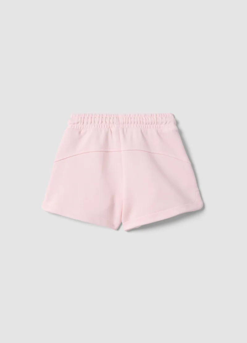 Ovs OVS Girl'S Regular Fit Pink Cotton Blend Shorts With Heart