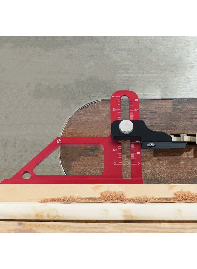Red 2 In 1 Adjustable Depth Gauge With 45 Degree Bevel 0 60mm Precision Woodworking Tool - Image 5