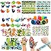 CHRIMISS 108Pcs Dinosaur Party Favors Dinosaur Stamps Slap Bracelets Keychains Rings Stickers Temporary Tattoos for Kids Birthday Party Supplies Carnival Prizes Prize Box Gift Pinata Goodie Bag Fillers - Image 3