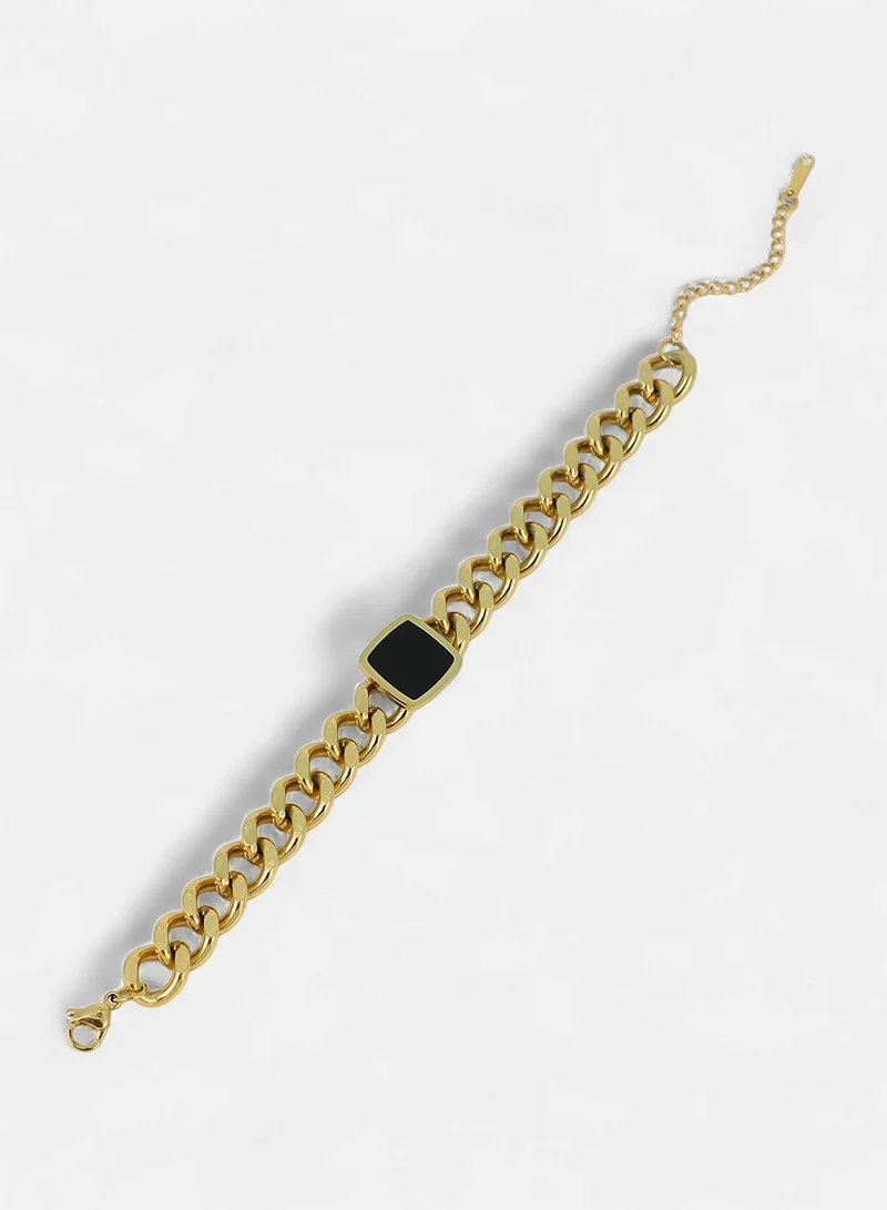 SOHI  Women The QuadBlock-Link Chain Bracelet | California  Colour | One-Size | Metallic Alloy Material | Lobster Clasp Closure | Bracelet For Casual & Evening Wear for Women | Best Price UAE