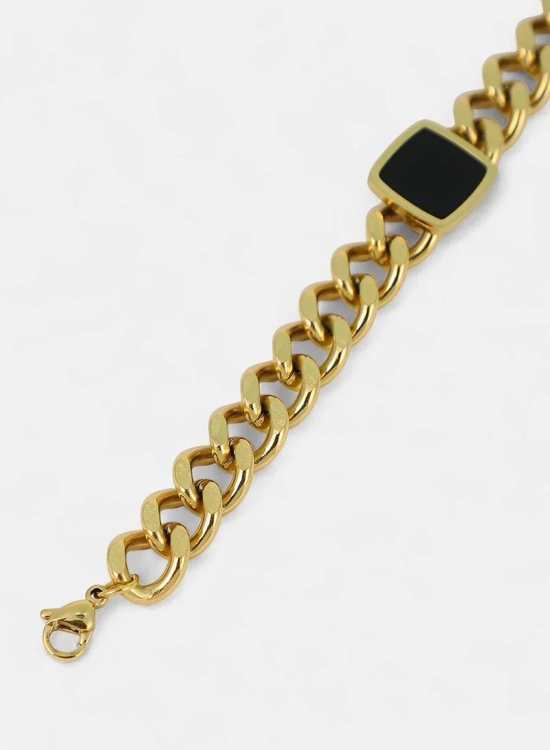 SOHI  Women The QuadBlock-Link Chain Bracelet | California  Colour | One-Size | Metallic Alloy Material | Lobster Clasp Closure | Bracelet For Casual & Evening Wear for Women | Best Price UAE