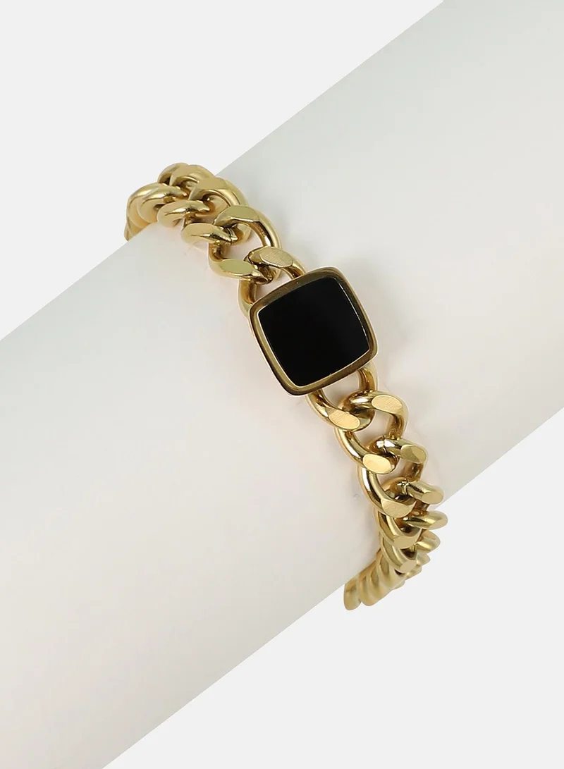 SOHI  Women The QuadBlock-Link Chain Bracelet | California  Colour | One-Size | Metallic Alloy Material | Lobster Clasp Closure | Bracelet For Casual & Evening Wear for Women | Best Price UAE