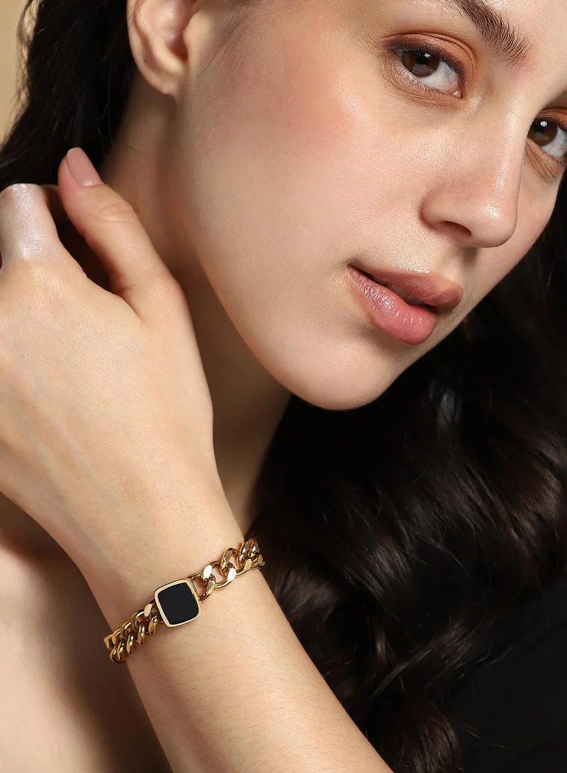 SOHI  Women The QuadBlock-Link Chain Bracelet | California  Colour | One-Size | Metallic Alloy Material | Lobster Clasp Closure | Bracelet For Casual & Evening Wear for Women | Best Price UAE