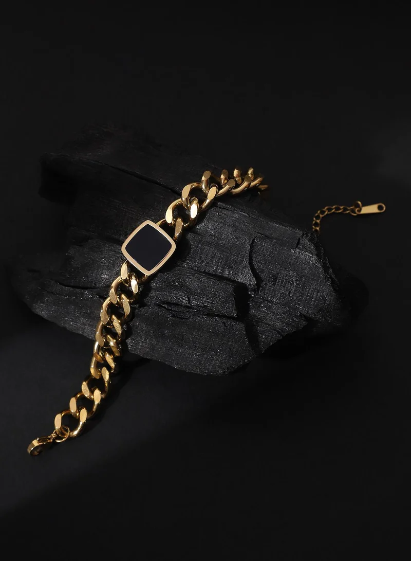 SOHI Women The QuadBlock-Link Chain Bracelet | California  Colour | One-Size | Metallic Alloy Material | Lobster Clasp Closure | Bracelet For Casual & Evening Wear