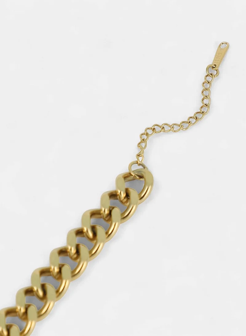 SOHI  Women The QuadBlock-Link Chain Bracelet | California  Colour | One-Size | Metallic Alloy Material | Lobster Clasp Closure | Bracelet For Casual & Evening Wear for Women | Best Price UAE