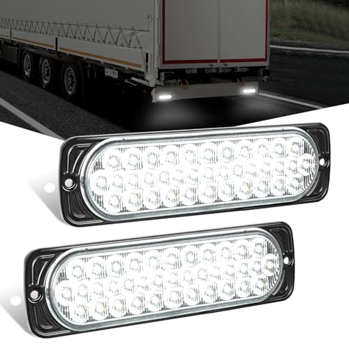 Nilight 75 Inch Aluminum Housing Tail Light 2 PCS 36 LED White Back Up Reverse Marker Lights Surface Mount IP67 Waterproof for 1030V RV Camper Trailer Truck Bus Boat - Image 1