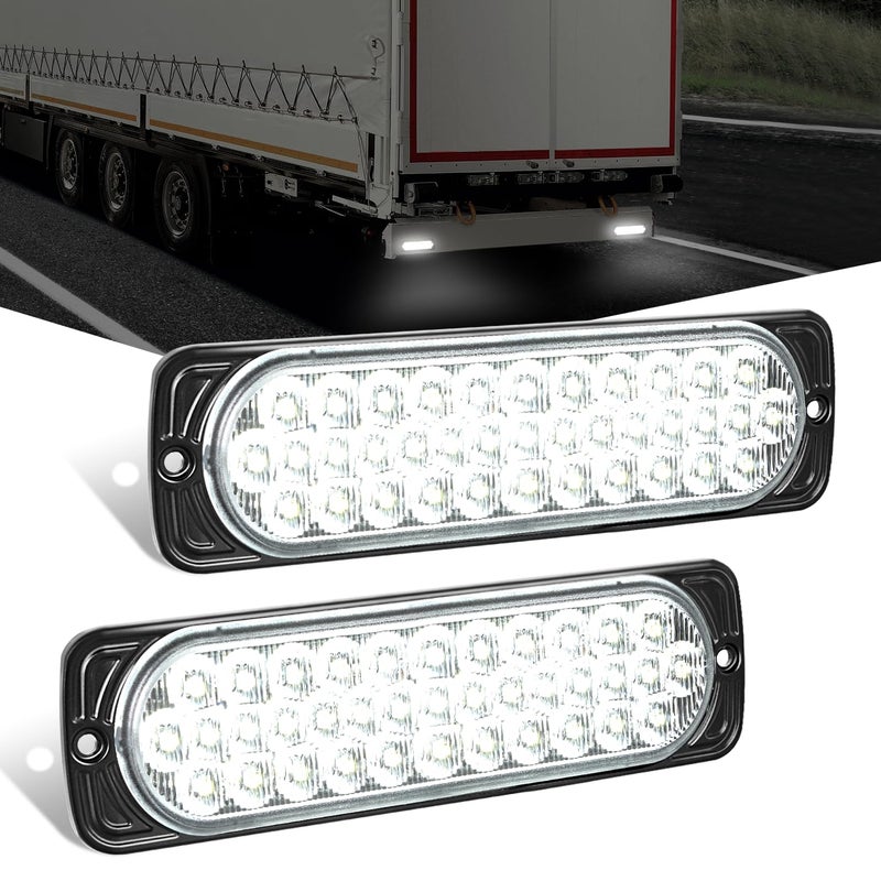 Nilight 75 Inch Aluminum Housing Tail Light 2 PCS 36 LED White Back Up Reverse Marker Lights Surface Mount IP67 Waterproof for 1030V RV Camper Trailer Truck Bus Boat - Image 2