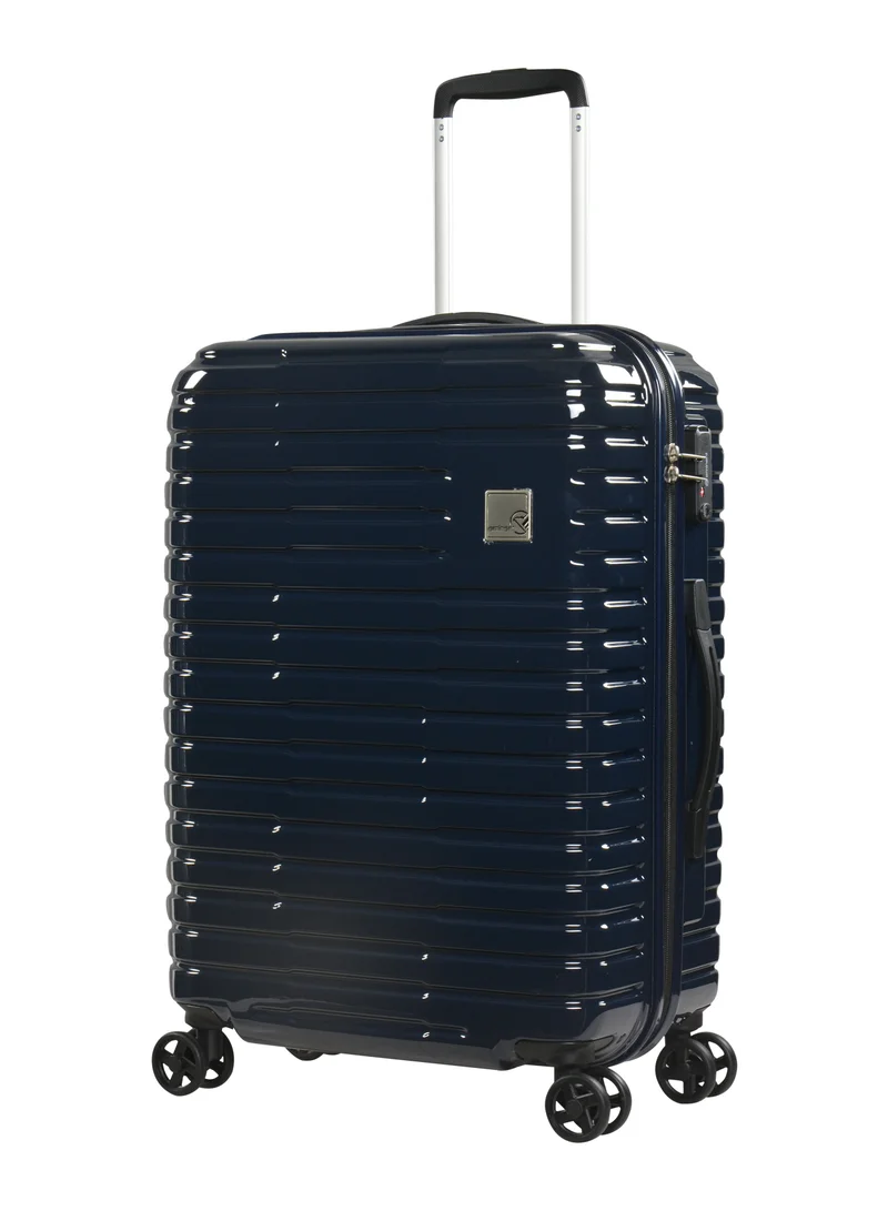 إيمينينت Wheeled Unisex Hard Shell Luggage Trolley Makrolon Lightweight 4 Quiet Double spinner Wheel Suitcase with TSA lock KH53M DAzure Blue