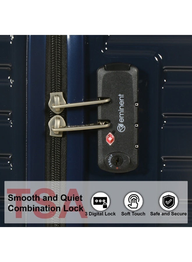 إيمينينت حقيبة سفر بعجلات للجنسين بهيكل صلب من ماكرولون خفيفة الوزن بعجلات مزدوجة صامتة  مع قفل   أزرق سماوي - Image 5