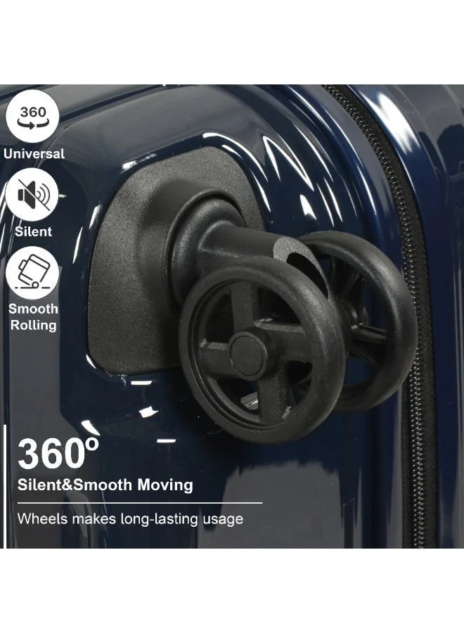 Eminent D.Azure Blue Wheeled Unisex Hard Shell Luggage Trolley Makrolon Lightweight 4 Quiet Double spinner Wheel Suitcase with TSA lock KH53M DAzure Blue  | Best Price UAE