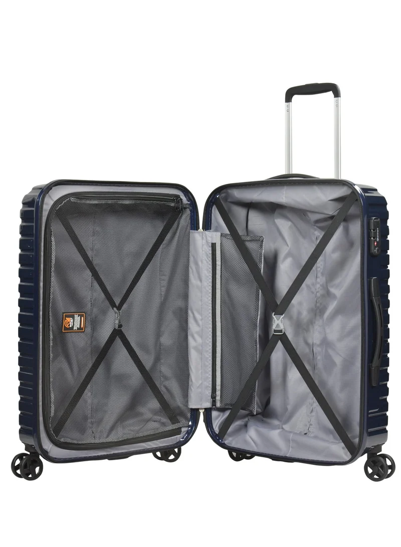 Eminent D.Azure Blue Wheeled Unisex Hard Shell Luggage Trolley Makrolon Lightweight 4 Quiet Double spinner Wheel Suitcase with TSA lock KH53M DAzure Blue  | Best Price UAE