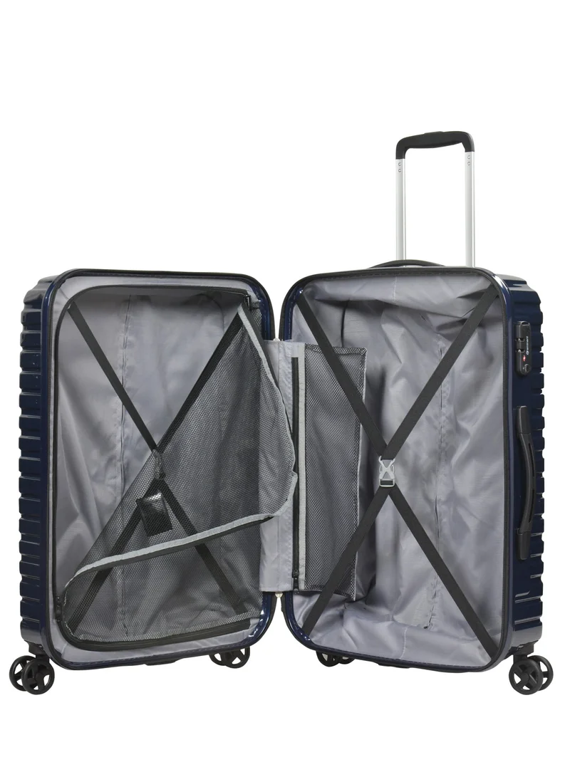 Eminent D.Azure Blue Wheeled Unisex Hard Shell Luggage Trolley Makrolon Lightweight 4 Quiet Double spinner Wheel Suitcase with TSA lock KH53M DAzure Blue  | Best Price UAE