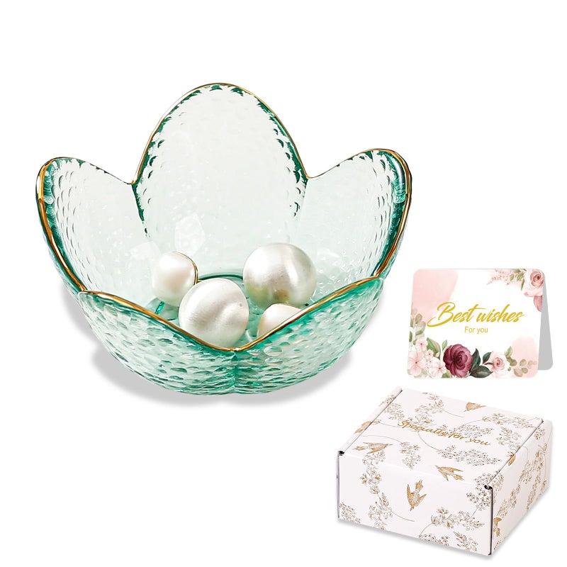 Binoster Friendship Gifts For Women Jewelry Dish Glass Ring Dish Jewelry Tray Cute Vanity Organizer Room Decor Jewellery Tray Trinket Dish Cute Bedroom Decor Christmas House Warming Gifts for women - Image 1