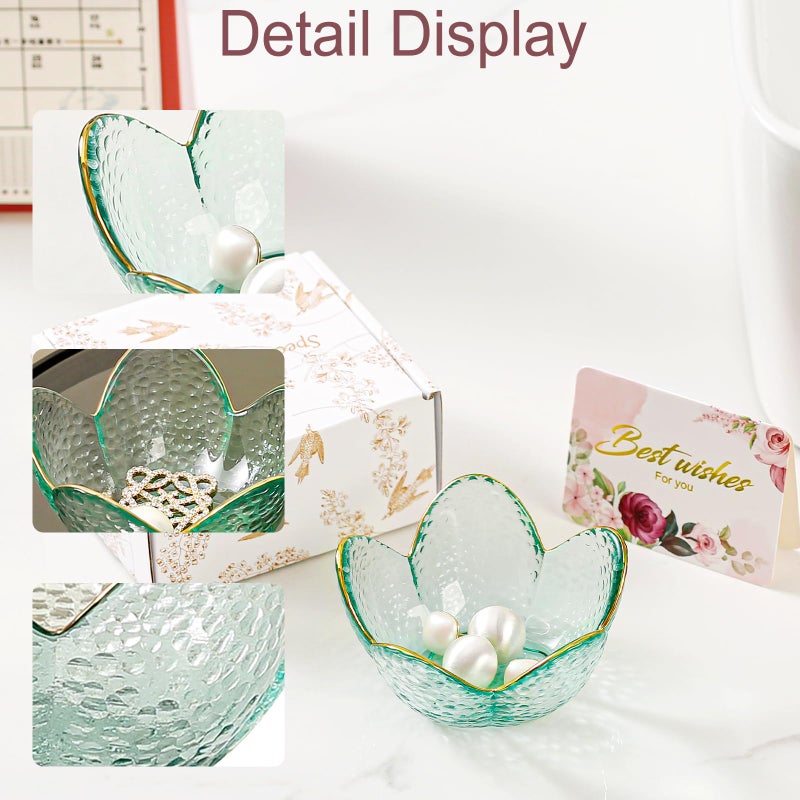 Binoster Friendship Gifts For Women Jewelry Dish Glass Ring Dish Jewelry Tray Cute Vanity Organizer Room Decor Jewellery Tray Trinket Dish Cute Bedroom Decor Christmas House Warming Gifts for women - Image 4