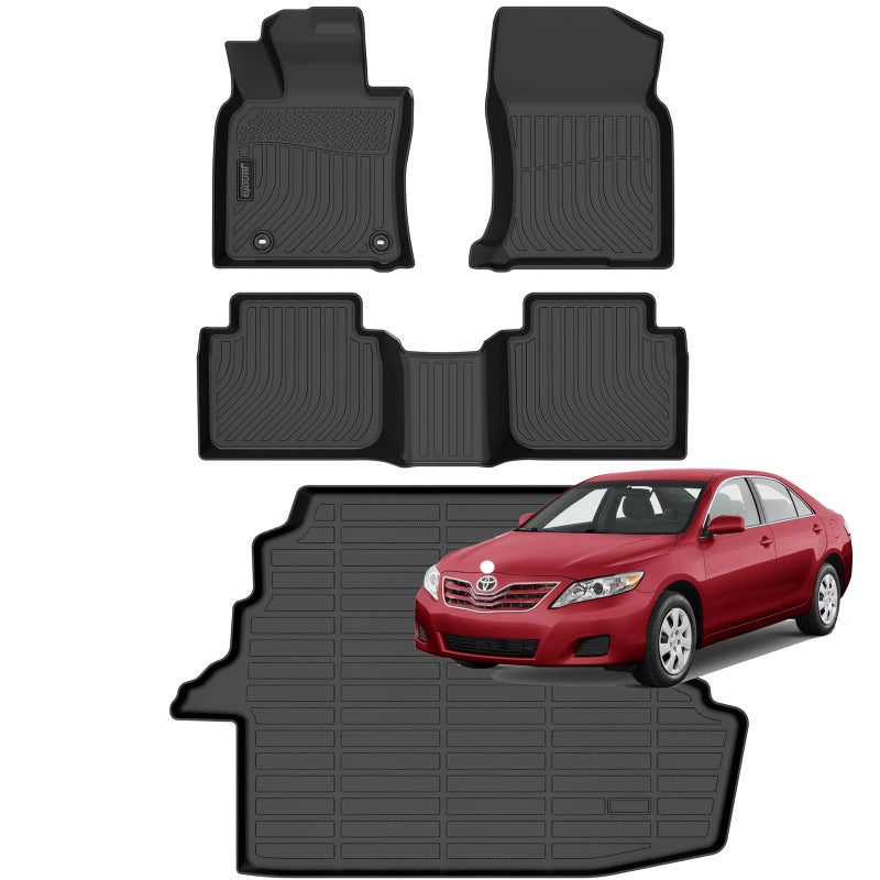 Jenofa-Floor Mats for Toyota Camry 2007-2011 (Fit for CE & LE & SE & XLE) Gas Only All Weather Floor Liner Cargo Mat Full Set Waterproof Durable Car Mat Custom for Camry Automotive Accessories - Image 1