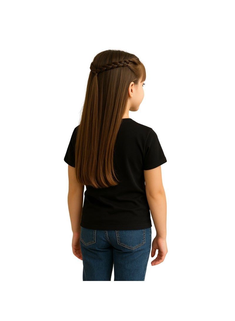 برينت شوب فور مي تي شيرت Printshop4me للأطفال برقبة دائرية للفتيات 170 جرامًا في المتر المربع من القطن الخالص الألوان الأساسية - Image 5