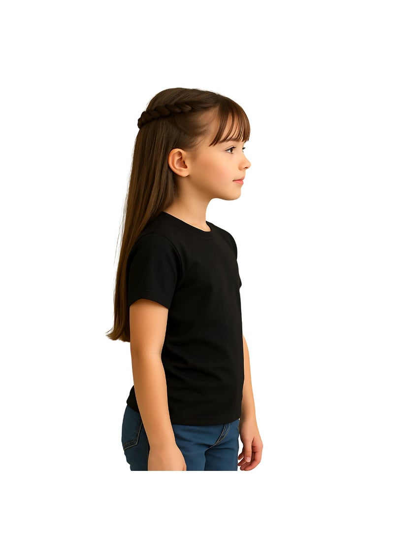 برينت شوب فور مي تي شيرت Printshop4me للأطفال برقبة دائرية للفتيات 170 جرامًا في المتر المربع من القطن الخالص الألوان الأساسية - Image 4