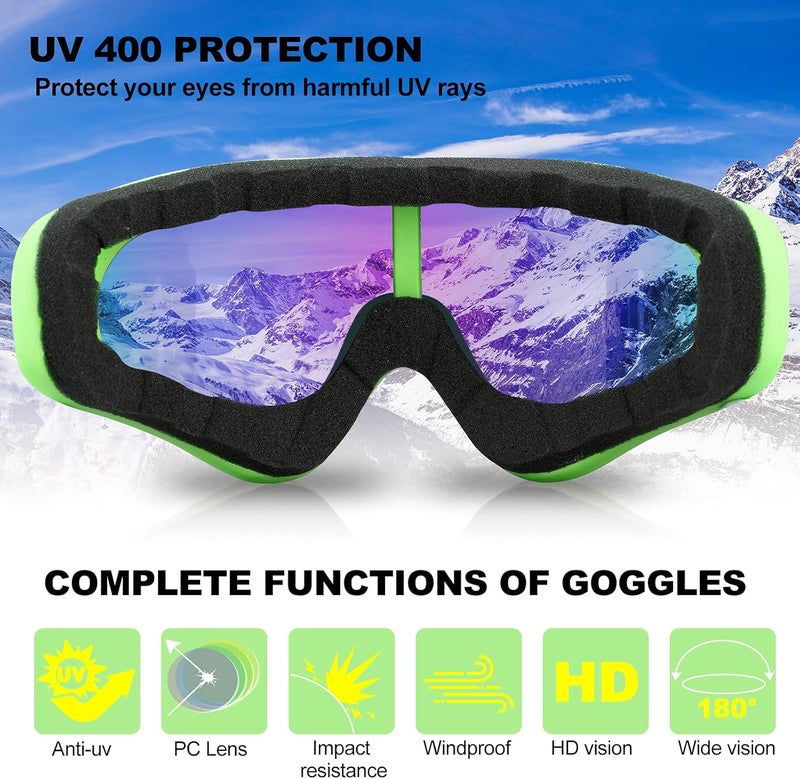 SixYard Ski Goggles, Motorcycle Goggles, 3 Pack Snowboard Snow Goggles for Men Women Adult Youth - Image 5