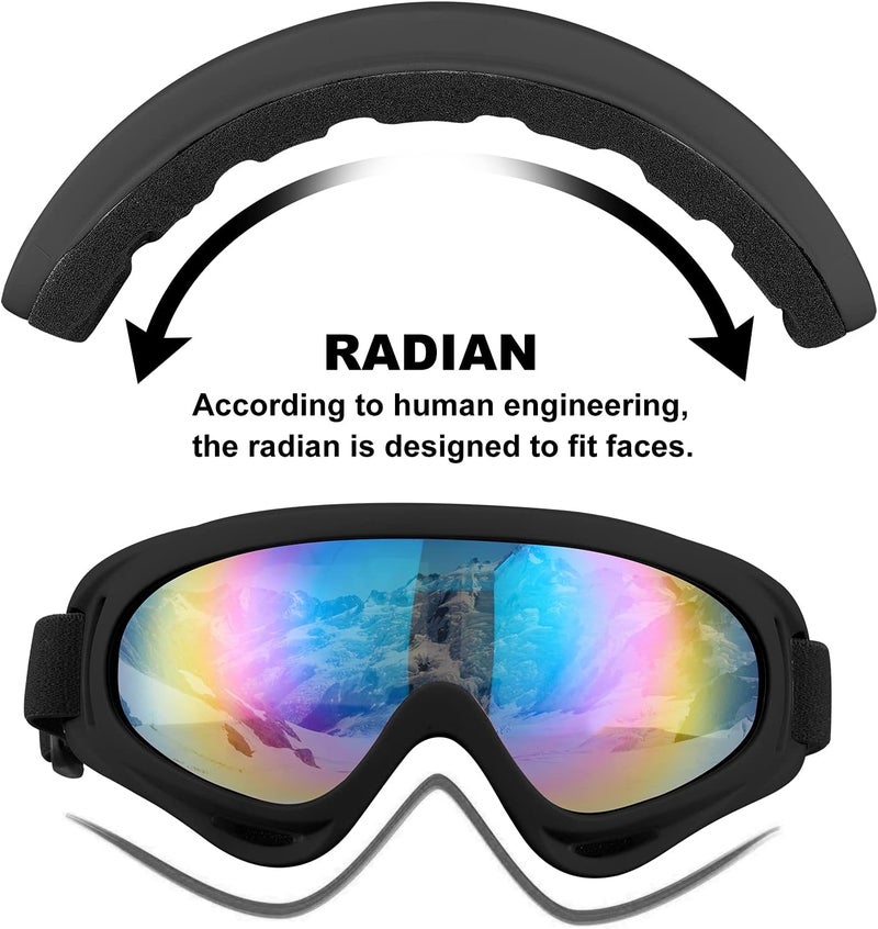 SixYard Ski Goggles, Motorcycle Goggles, 3 Pack Snowboard Snow Goggles for Men Women Adult Youth - Image 2