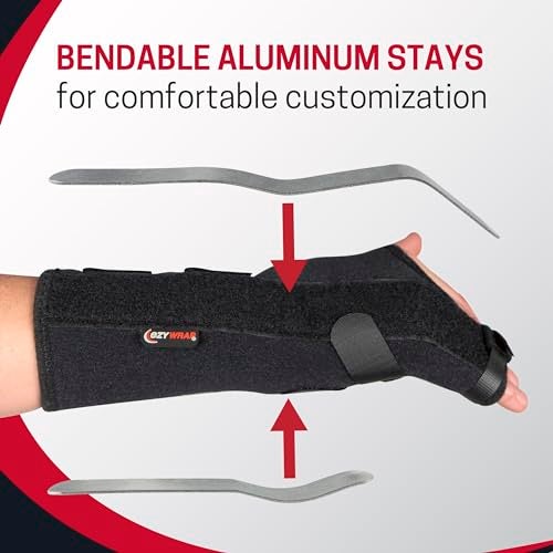 Ezy Wrap Boxer Fracture Splint Hand Brace with Finger Support – Wrist Brace Left Hand with Adjustable Fit, Hypoallergenic Material & Soft Edges – Designed for Metacarpal Fracture, Sprain, or Swelling - Image 4