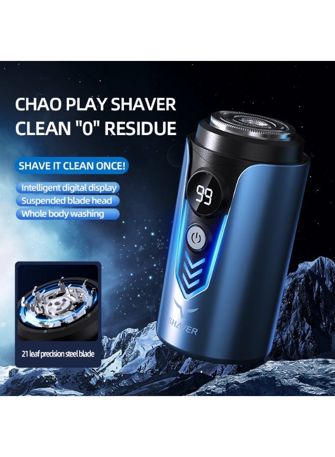  CityRiya-Long ماكينة حلاقة كهربائية ، حلاقة كهربائية للرجال ، ماكينة حلاقة كهربائية رطبة وجافة ، لحية ماء مقاومة للماء ، ماكينة حلاقة للوجه القابلة لإعادة الشحن ، مجموعة أدوات للرجال من أجل اللحية ، الوجه ، الأنف ، الأزرق T2 - Image 2