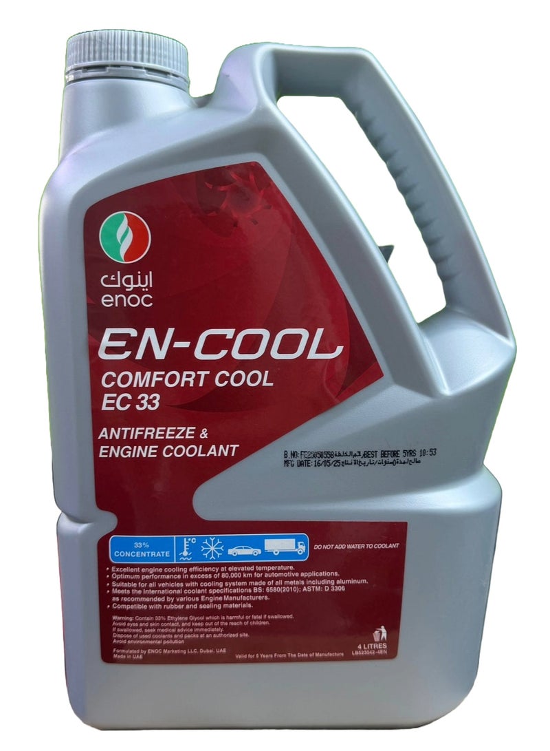 ENOC Engine Coolant EC33 Comfort Cool Red 4Ltr - Image 1