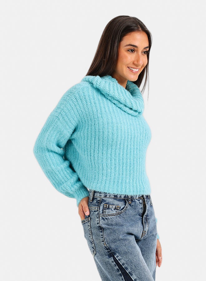 Carina Cropped Cowl Neck Pullover - Image 2