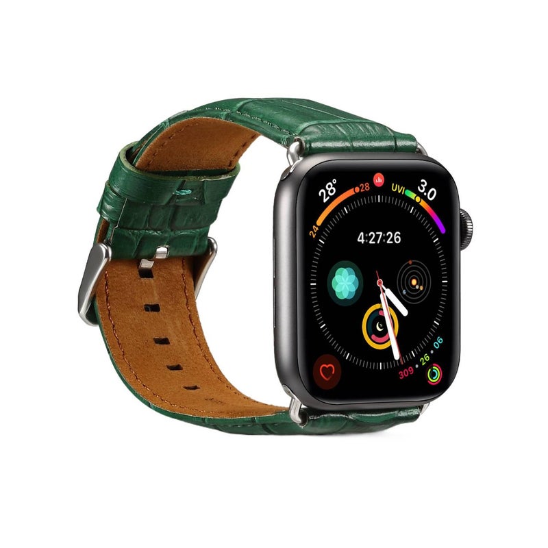 سوار ساعة ذكية سوار جلدي كلاسيكي متوافق مع Apple Watch 38/40/41/42/44/45/49mm بملاءمة قابلة للتعديل وحزام بديل باللون بني قابل للتعديل - Image 2