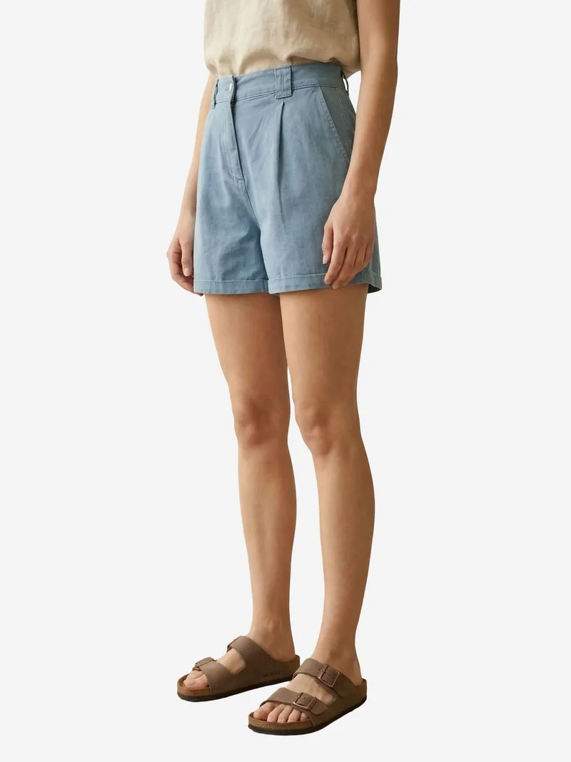ماي فاشن MY FASHION High Waist Wide Leg Tailored Shorts