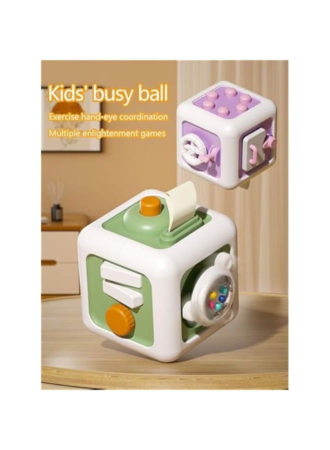 Busy Cube Toys for 1 Year Old Boy Girl, Baby Toys 12-18 Months, Travel Sensory Toys for Toddlers 1-3 Year Old, Montessori Toys for 1+ Year Old(Green) - Image 4