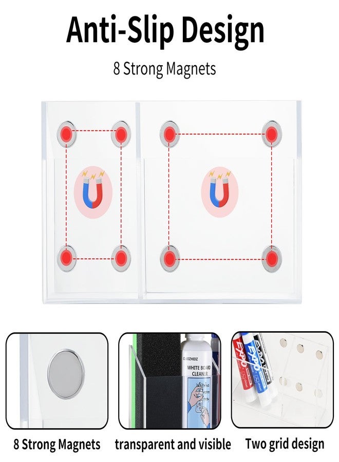 Lingshare Acrylic Magnetic Marker Holder For Whiteboard Dry Erase Marker Holder For Office Refrigerator Fridge Classroom Must (Acrylic) - Image 4