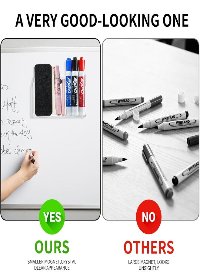Lingshare Acrylic Magnetic Marker Holder For Whiteboard Dry Erase Marker Holder For Office Refrigerator Fridge Classroom Must (Acrylic) - Image 5