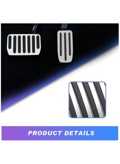 KASTWAVE دواسات قدم Tesla Model 3 / Y، دواسة وقود ودواسة فرامل بديلة غير قابلة للانزلاق من سبائك الألومنيوم، مجموعة من قطعتين (فضية)  - Image 5