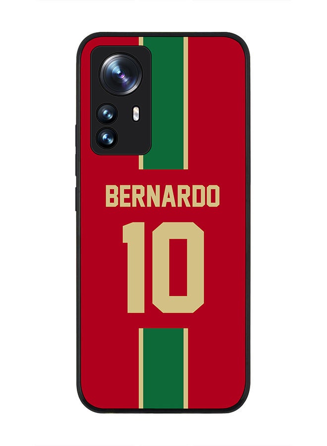 Stylizedd Rugged Black edge case for Xiaomi 12 / Xiaomi 12X Slim fit Soft Case Flexible Rubber Edges Anti Drop TPU Gel Thin Cover - Football Team - Portugal Player Name - Bernardo - Image 1
