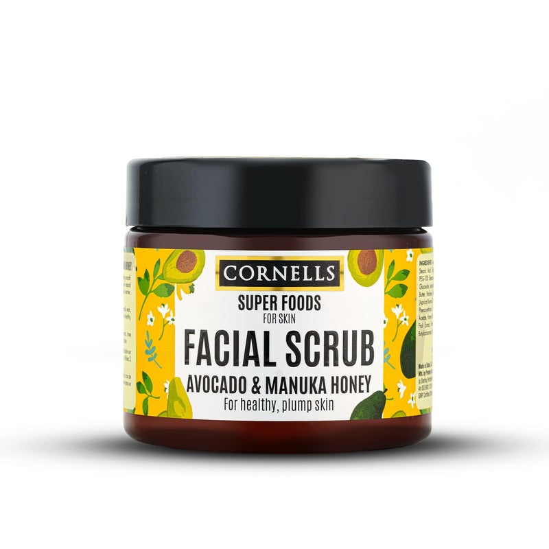 CORNELLS WELLNESS CORNELLS Super Foods Avocado & Manuka Honey Face Scrub For Healthy & Plump Skin | Men & Women Face Scrub | Deep Nourishment & Hydration - 330ml - Image 1