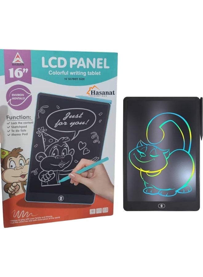 HASANAT ESSENTIALS تابلت الكتابة LCD بحجم 16 بوصة من حسنات إيسينشالز - Image 1